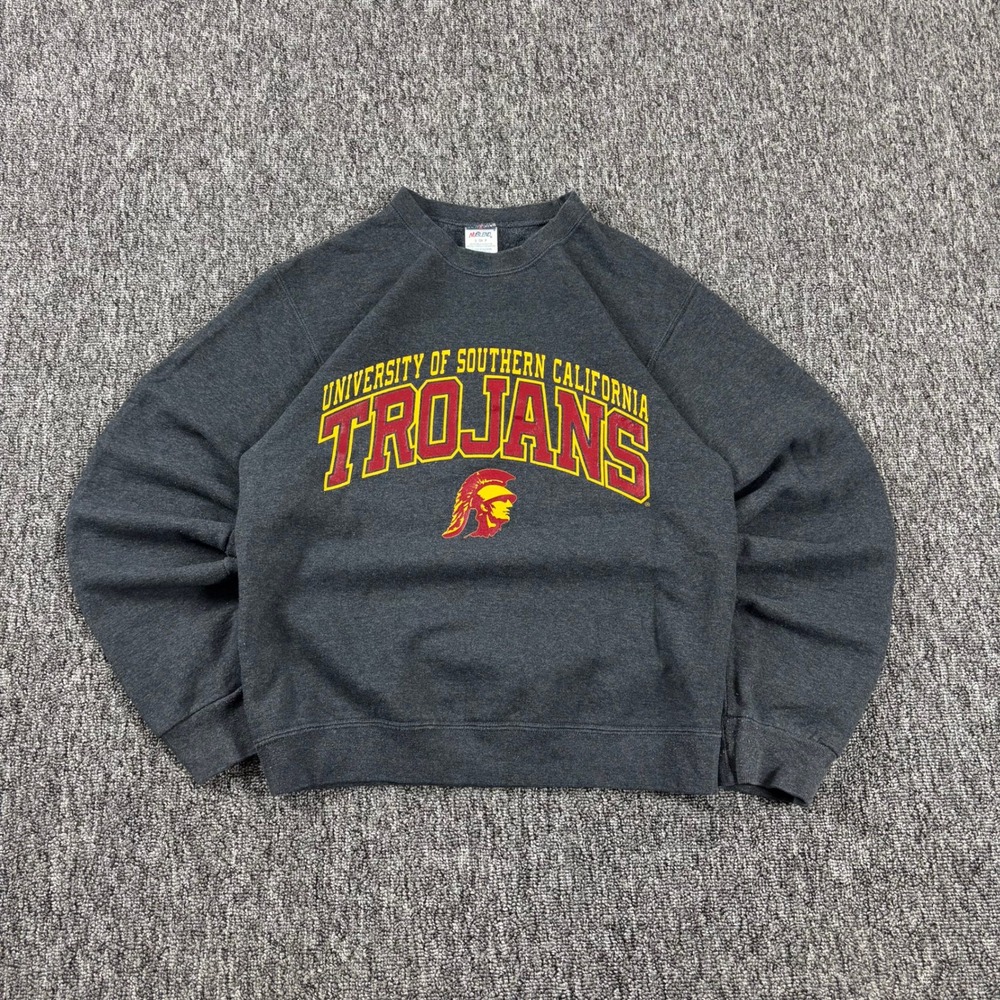 USC Trojans Vintage Y2K Sweatshirt University Southern California Grey Small